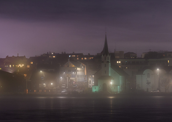 Foggy evening, Reykjavik