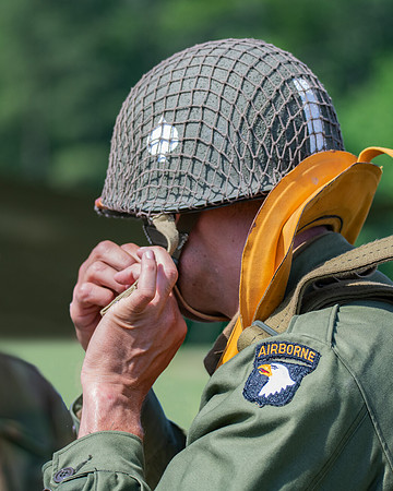 Reenactor, 101st Airborne Division paratrooper