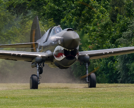 P-40E landing