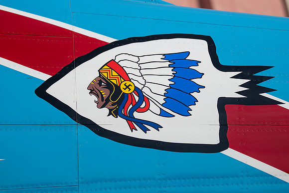 Squadron insignia (94th Pursuit Squadron, Selfridge Field, Michigan) on Boeing P-36 Peashooter