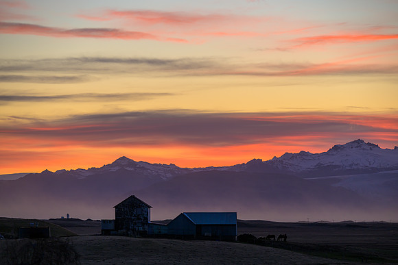 Sunset, southeast coast near Höfn